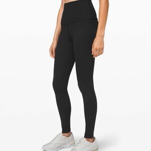 Lululemon Wunder Under High Rise Lux Black Ankle Leggings Size 8 Nylon Lycra